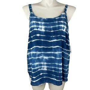 Bar III Woman Tank Top NWT | Size 1X | Blue White